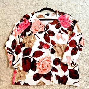 Talbots floral print cardigan